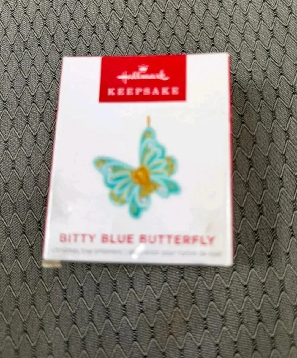 Vintage Hallmark Keepsake Bitty Blue Butterfly Miniature Ornament 2022 NEW
